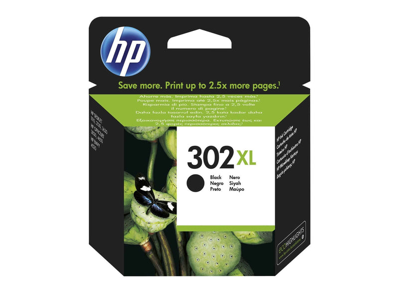 HP 302XL Black Standard Capacity Ink Cartridge 9ml - F6U68AE