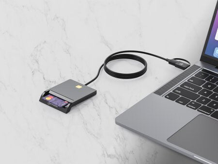 Manhattan USB-A / USB-C combo Smart Card Reader, USB 2.0 Type-C and Type-A Male to Contact Reader Interface - image 2