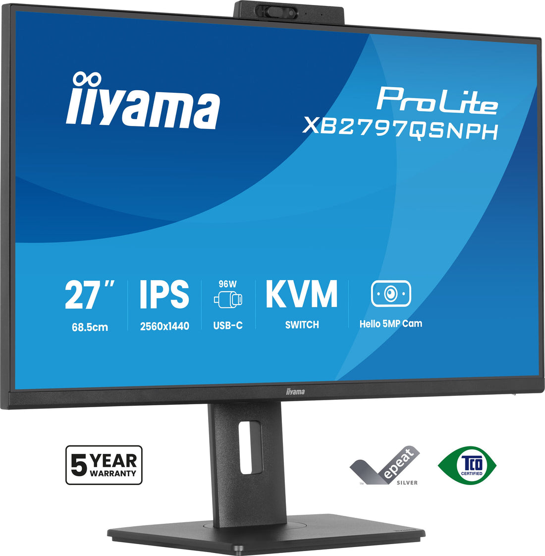 iiyama ProLite XB2797QSNPH-B1 computer monitor 27" 2560 x 1440 pixels Quad HD LED Black