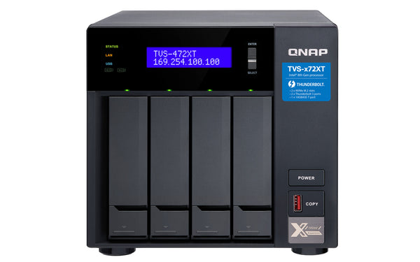 QNAP TVS-472XT-i3-4G/32TB IW 4 Bay DT NAS Tower Intel® Core™ i3 i3-8100T 4 GB DDR4 HDD QNAP Turbo System Black