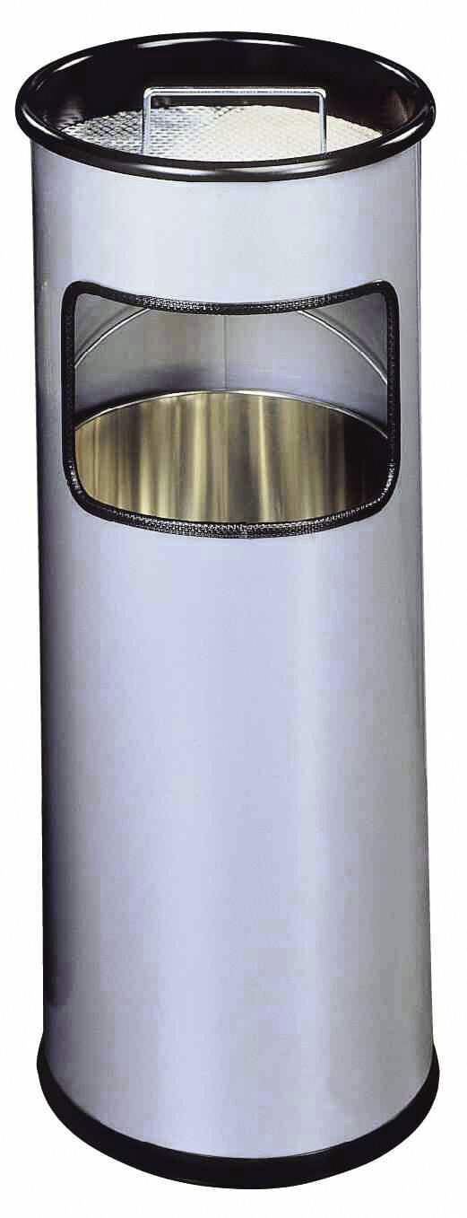 Durable 333023 trash can 17 L Round Metal Silver - image 2