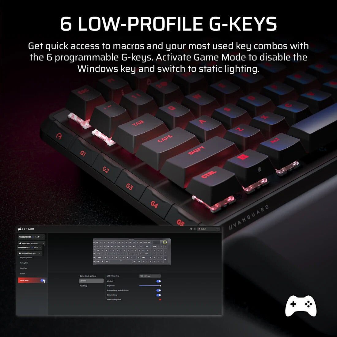Corsair VANGUARD 96 keyboard Gaming USB QWERTY UK English Black - image 10