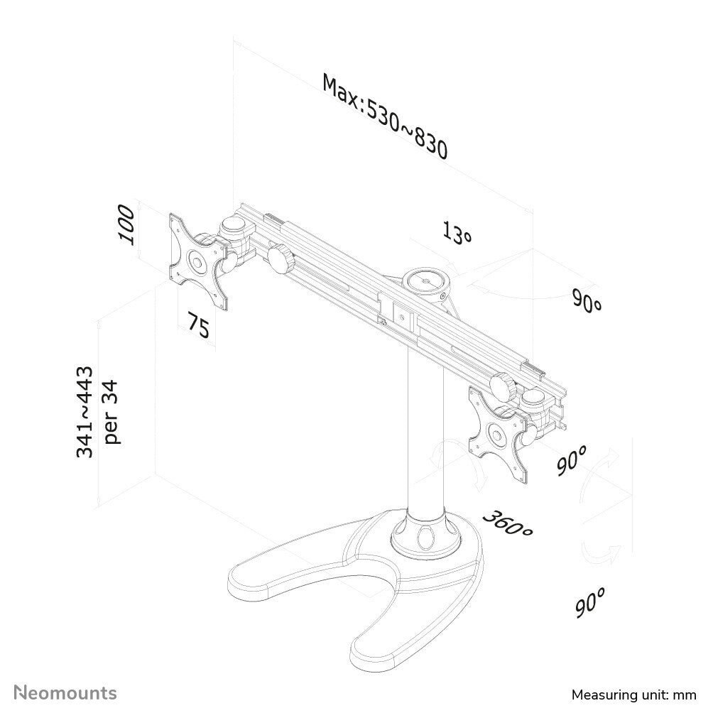 Neomounts FPMA-D700DD Monitor stand 19-30" - image 11