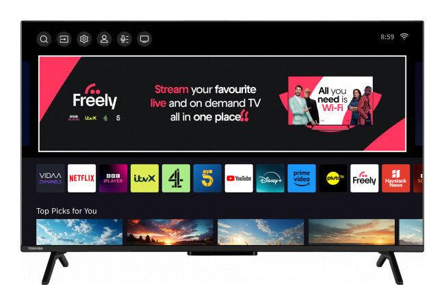 Toshiba 43UV2F53DB TV 109.2 cm (43") 4K Ultra HD Smart TV Wi-Fi Black 350 cd/m²