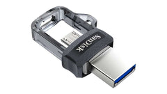 SanDisk Ultra Dual m3.0 USB flash drive 32 GB USB Type-A / Micro-USB 3.2 Gen 1 (3.1 Gen 1) Black, Silver, Transparent