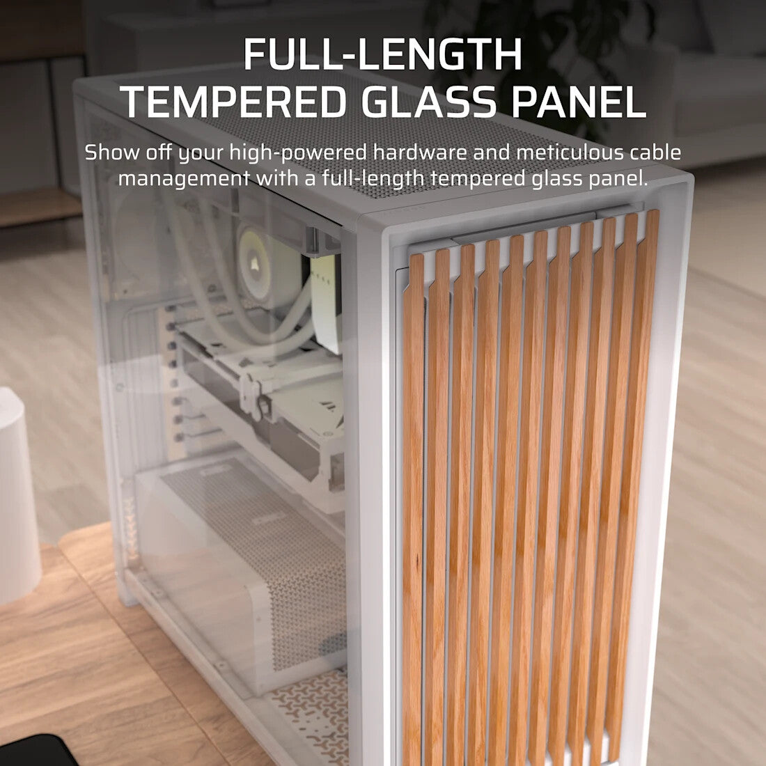 Corsair FRAME 5000D WOOD RS Midi Tower Walnut, White - image 7