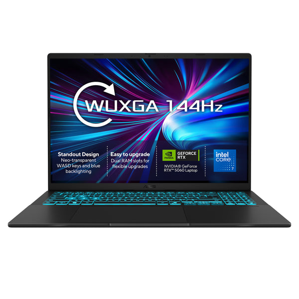 ASUS V16 16" Laptop (90NB16K1-M00D50) - Intel Core 7 240H, 16GB RAM, 1TB SSD, NVIDIA GeForce RTX 5060, Windows 11 Home