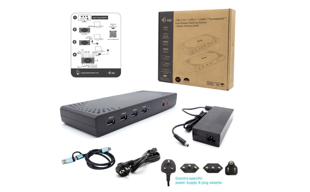 i-tec USB 3.0 / USB-C / Thunderbolt Dual Display Docking Station + Power Delivery 100W - image 3