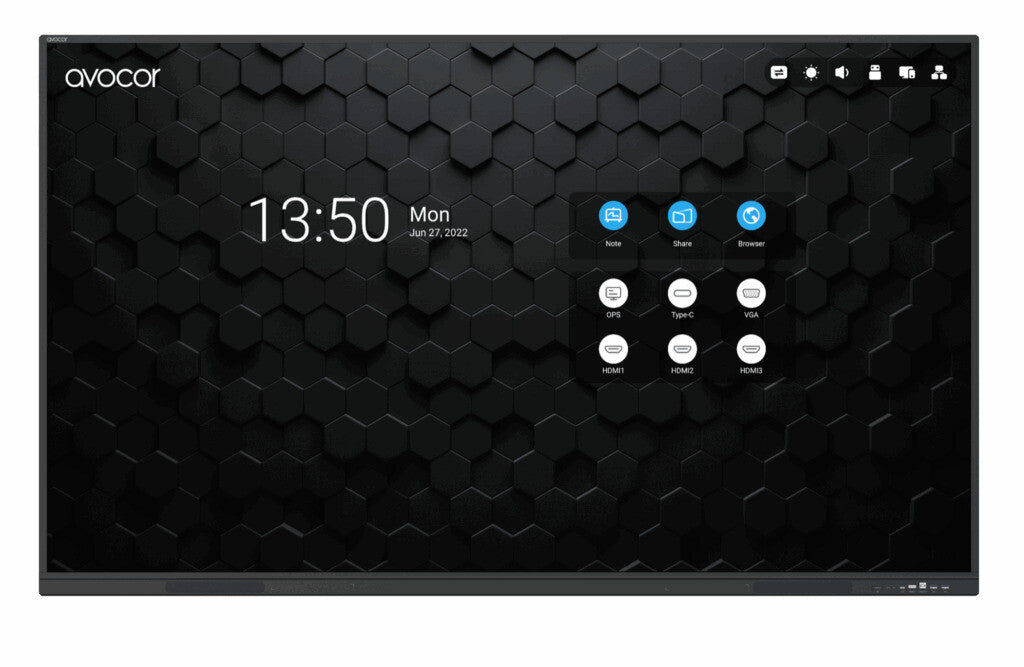 Avocor AVS-8610E interactive whiteboard 2.18 m (86") 3840 x 2160 pixels Touchscreen Black USB / RF Wireless - image 3