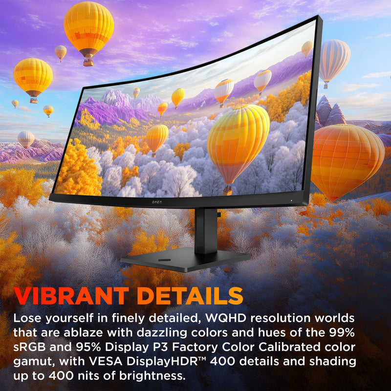 HP OMEN 34 inch WQHD 180Hz Curved Gaming Monitor - 34c G2