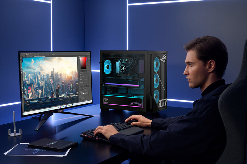 ASUS ROG G700 GM700TZ-R8700F039W AMD Ryzen™ 7 8700F 16 GB DDR5-SDRAM 1 TB SSD NVIDIA GeForce RTX 5060 Ti Windows 11 Home Tower PC Black