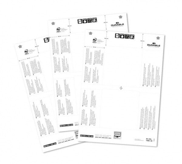 Durable for table place name holder Badge Inserts 52/104 x 100 mm 40 White Rectangle - image 3