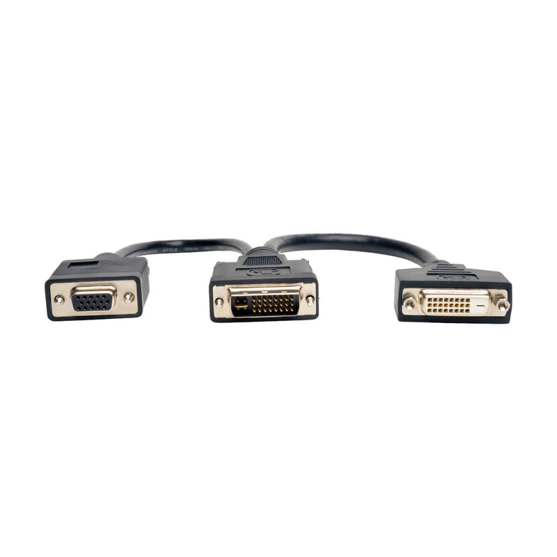 Tripp Lite P564-06N-DV DVI Y Splitter Cable, Digital and VGA Monitors (DVI-I M to DVI-D F and HD15 F) 6-in. (15.24 cm)