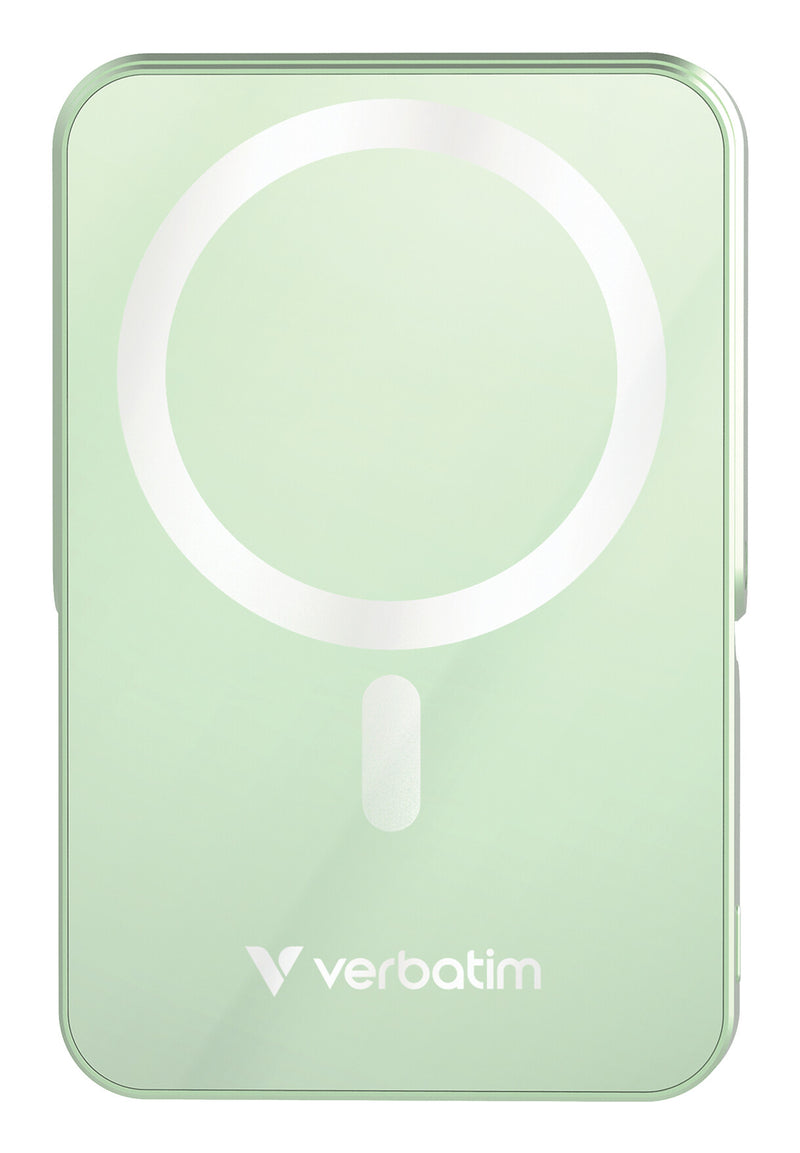 Verbatim Charge 'n' Go Magnetic Wireless Power Bank with stand - 10000 mAh Green