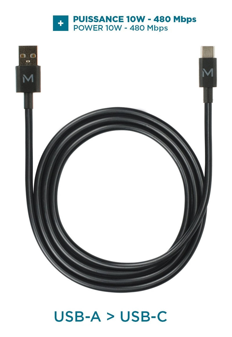 Mobilis 020013 USB cable 1 m USB A USB C 0.48 Gbit/s 10 W Black - image 3