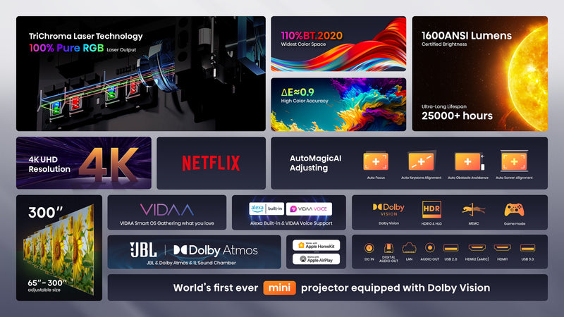 Hisense C1TUK data projector 1600 ANSI lumens UHD 4K (3840x2160) Silver