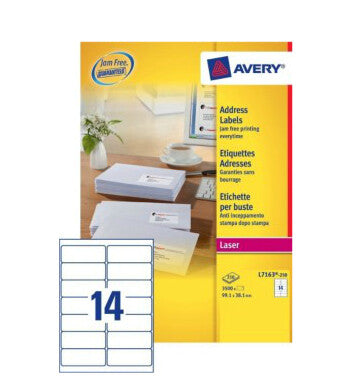 Avery L7163-250 addressing label Self-adhesive label White