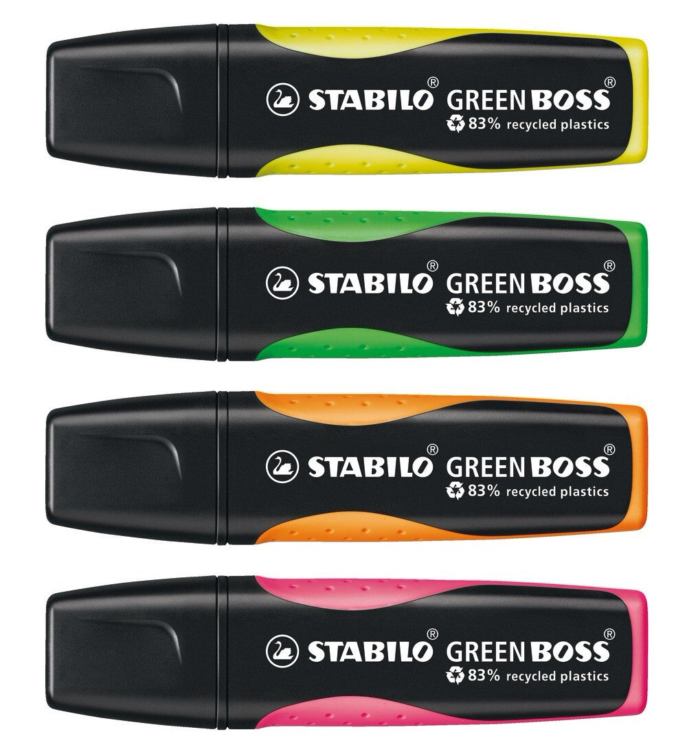 STABILO GREEN BOSS marker 4 Chisel tip Green, Orange, Pink, Yellow - image 2
