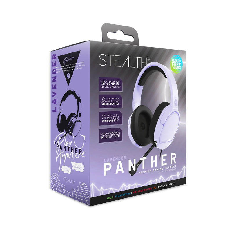 STEALTH Gaming XP-PANTHER-LAV headphones/headset Wired Head-band Black, Purple
