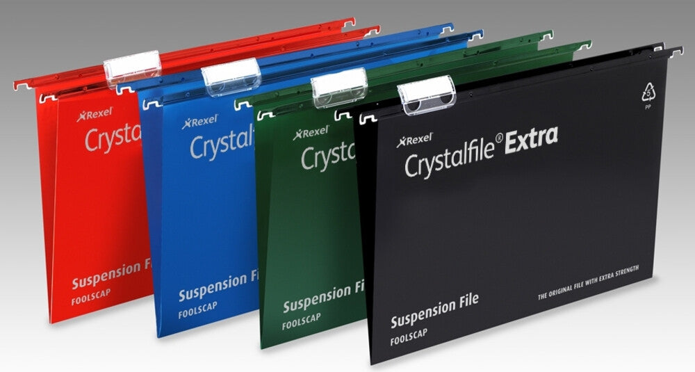 Rexel Crystalfile Extra Foolscap Suspension File 15mm Green (25) - image 2
