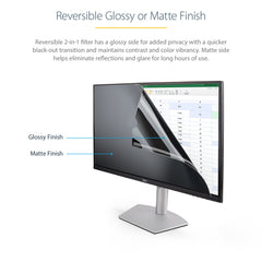 StarTech.com Monitor Privacy Screen for 20 inch PC Display - Computer Screen Security Filter - Blue Light Reducing Screen Protector Film - 16:9 Widescreen - Matte/Glossy - +/-30 Degree
