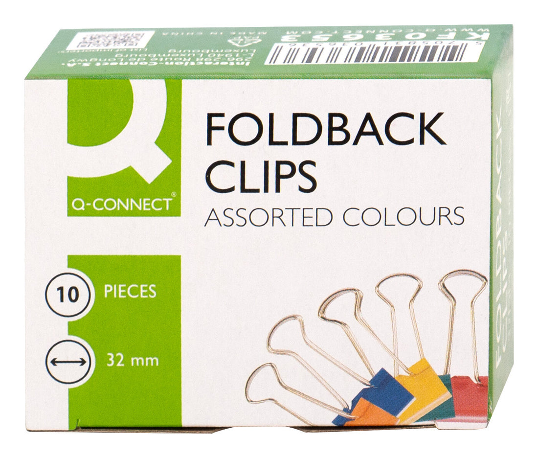 Q-CONNECT Foldback Clips, 32mm – Assorted colors - image 2