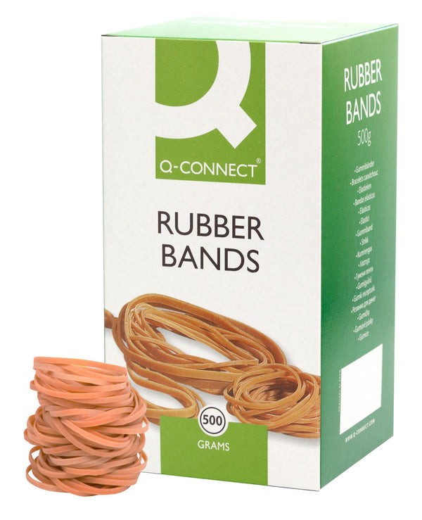 Q-CONNECT Rubber bands Natural – No. 32 (3.0x80mm) – Box 500g