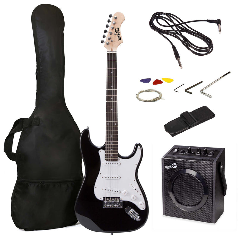 RockJam Full-Size Electric Guitar Kit with 10-Watt Guitar Amp, Gig Bag, Picks, Whammy, Lead, Spare Strings & Lessons