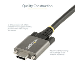 StarTech.com 3ft (1m) Side Screw Locking USB C Cable 10Gbps - USB-IF Certified USB-C Cable - USB 3.1/3.2 Gen 2 Type-C Cable - 100W (5A) Power Delivery Charging, DP Alt Mode - Dual Screw Lock - USB-C Cord Charge/Sync