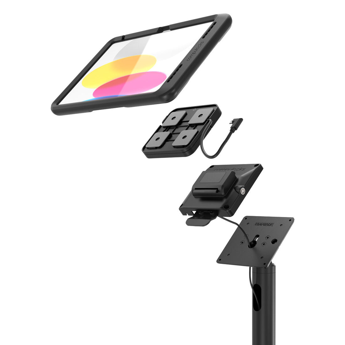 Compulocks iPad 10th-11th (A16) Gen, Mount with Cable-free Charging Swift Floor Stand - Black - image 3