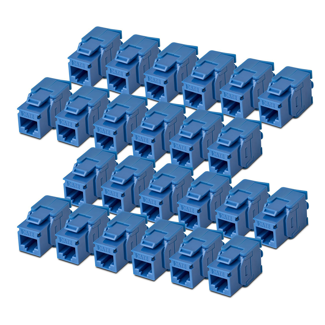 StarTech.com Cat6 Keystone Jack, 24-Pack RJ45 Ethernet Keystone Jacks, UTP Cat6 Wall Jack, 180-Degree