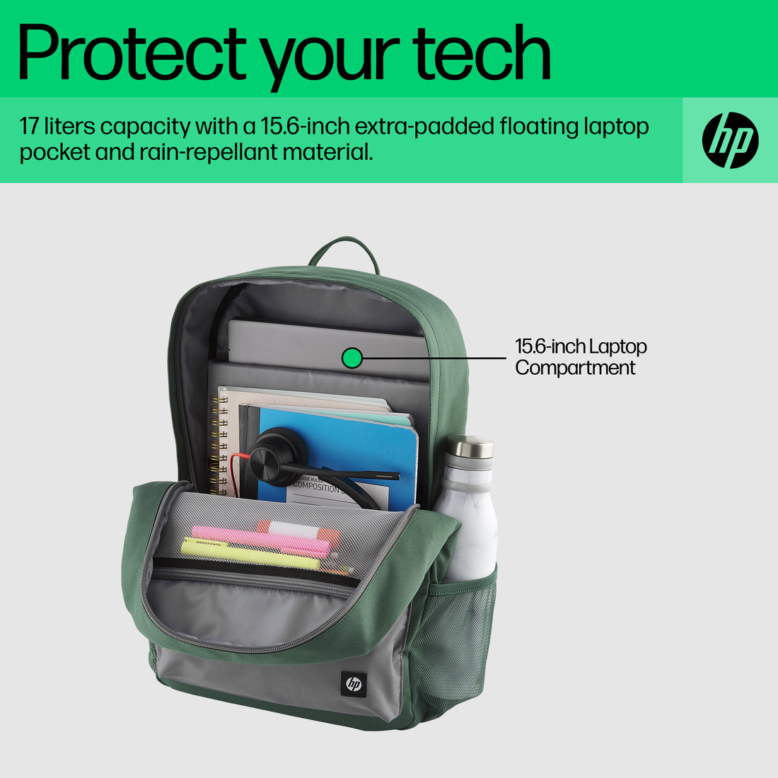 HP Campus Green Backpack - image 6