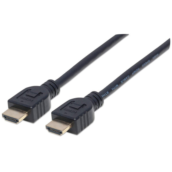 Manhattan HDMI 4K@60Hz Cable with Ethernet, CL3 In-Wall Rated, 1m, Suitable for ALL 4K & 1080p/HD Uses, Black, Premium High Speed, Lifetime Warranty, Higher 4K Refresh Rate than HD3MM1MW (4K@30Hz)