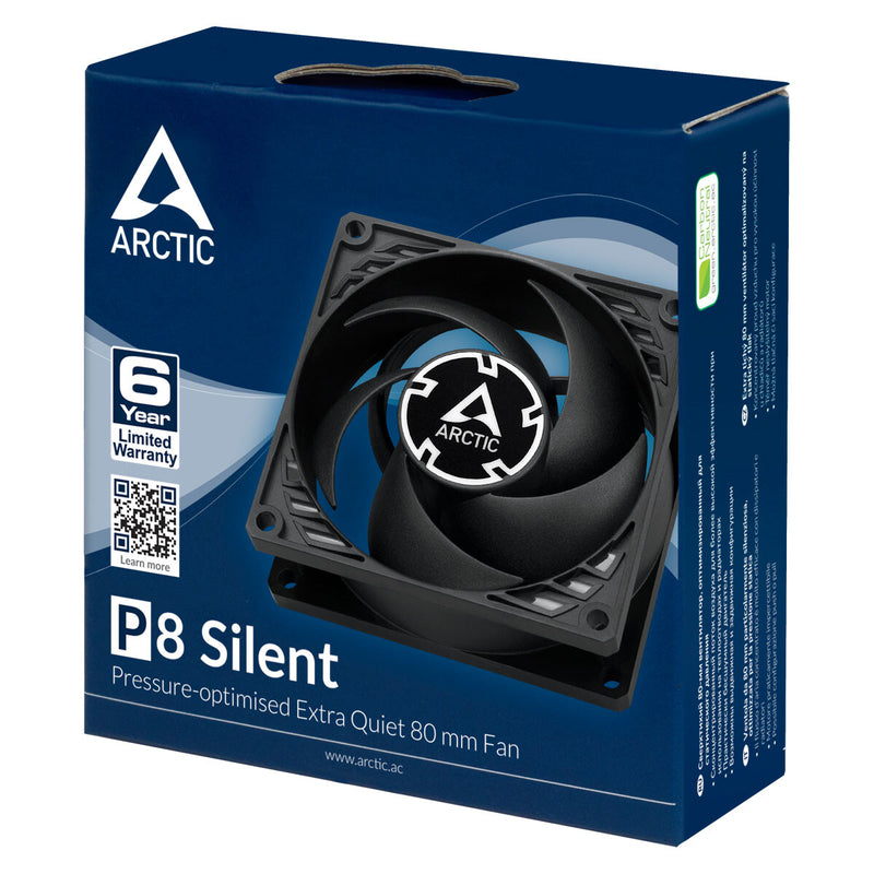 ARCTIC P8 Silent - Pressure-optimised Extra Quiet 80 mm Fan
