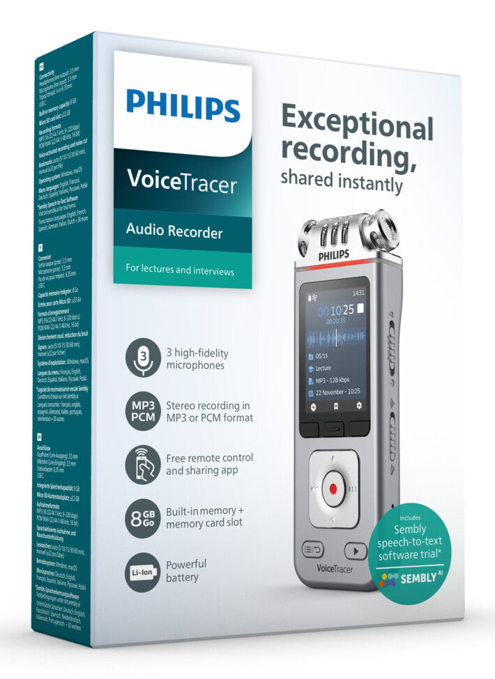 Philips DVT4115 Digital Voice Tracer Flash card Chrome, Silver - image 8