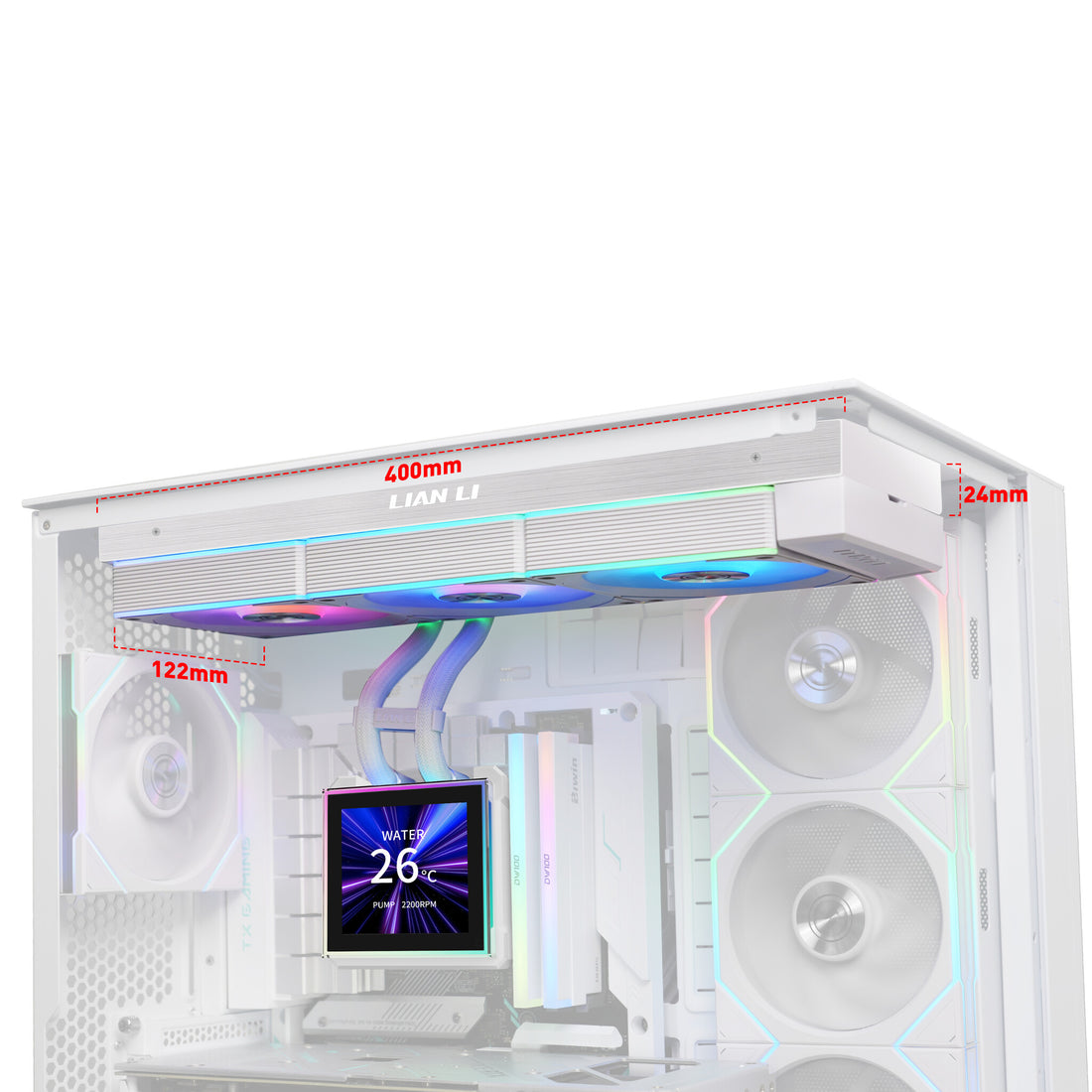 Lian Li HydroShift II LCD-S 360 CL Processor Liquid cooling kit 12 cm White - image 5