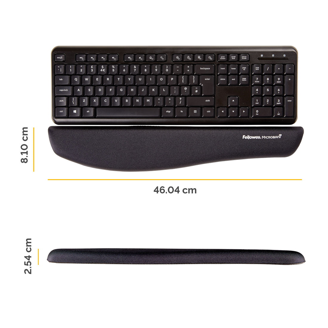 Fellowes Keyboard Wrist Rest - PlushTouch Wrist Rest with Non Skid Rubber Base & Antibacterial Protection - image 2