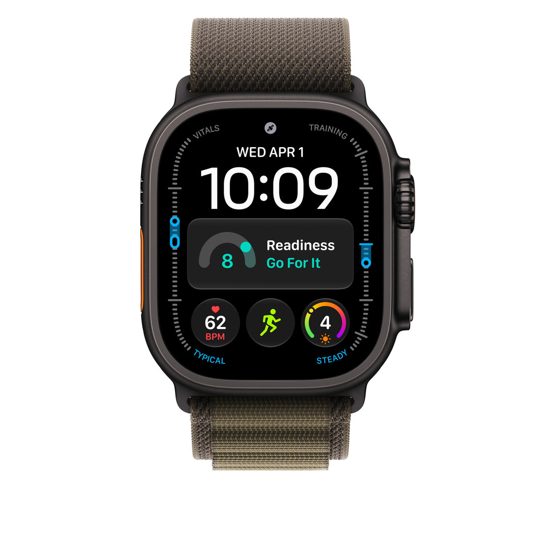 Apple 49mm Dark Olive Alpine Loop - Medium - Black Titanium Finish - image 3