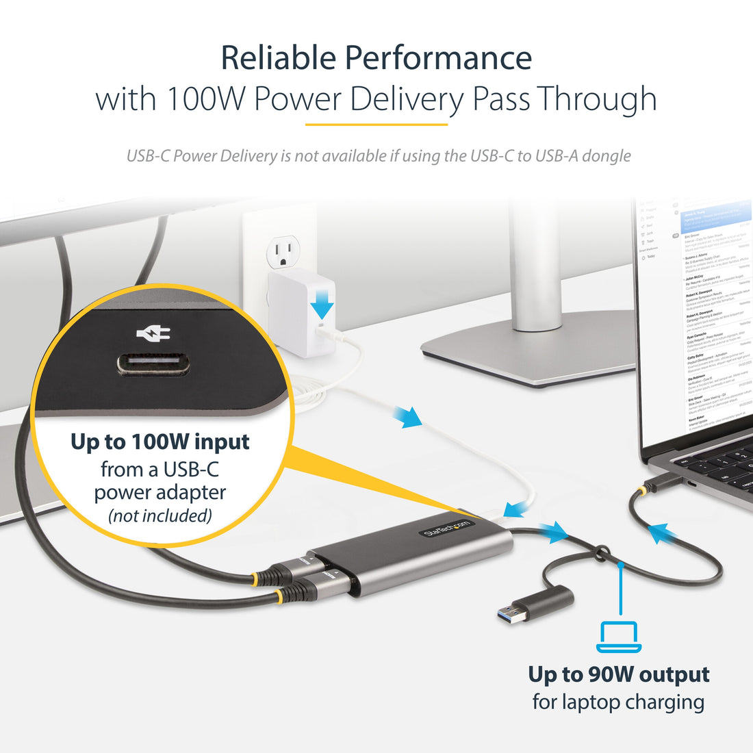 StarTech.com USB-C to Dual-HDMI Adapter - USB-C or A to 2x HDMI - 4K 60Hz - 100W Power Delivery Pass-Through - image 10