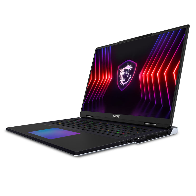 MSI Titan 18 HX A14VHG-004UK Intel® Core™ i9 i9-14900HX Laptop 45.7 cm (18") UHD+ 64 GB DDR5-SDRAM 2 TB SSD NVIDIA GeForce RTX 4080 Wi-Fi 7 (802.11be) Windows 11 Pro Black