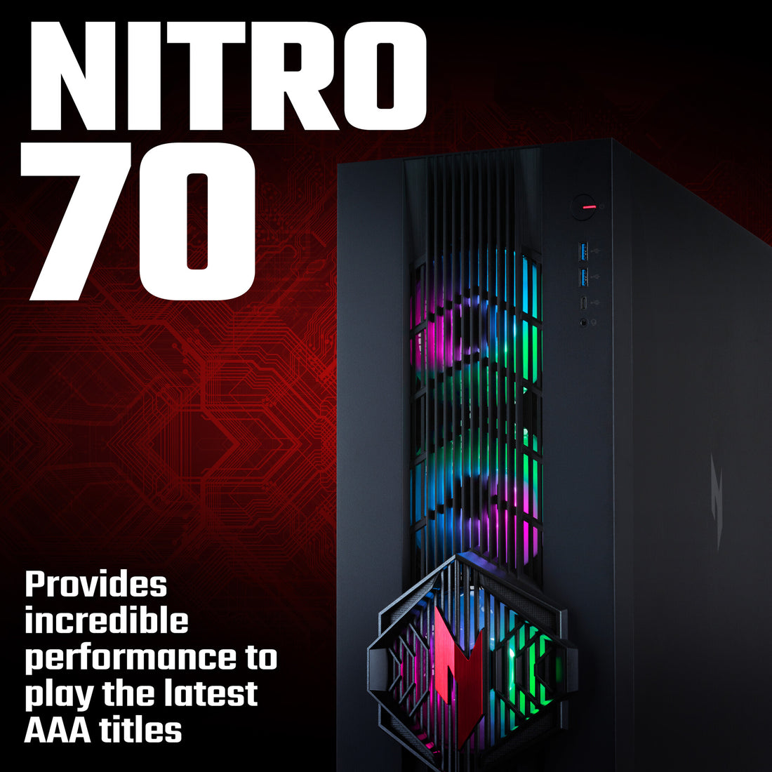 Acer NITRO 70 N70X3D-100 - AMD Ryzen 7 9800X3D CPU, RTX 5080 GPU, 32GB, 2TB SSD, Gaming Desktop - image 3
