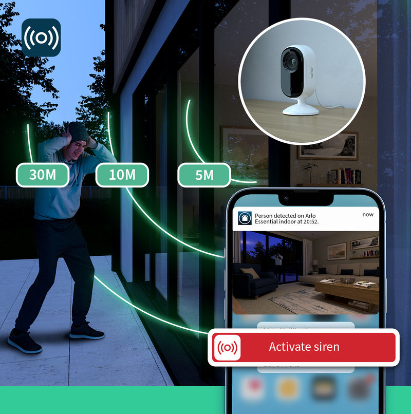 Arlo Essential 2K Indoor Security Camera, 2-pack