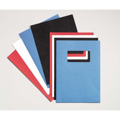 GBC LeatherGrain Binding Covers 250gsm with window A4 Blue (50) - image 5