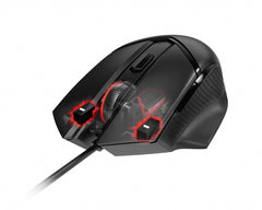 MSI CLUTCH GM20 ELITE Optical Gaming Mouse '6400 DPI Optical Sensor, 6 Programmable button, Dual-Zone RGB, Ergonomic design, OMRON Switch with 20+ Million Clicks, Weight Adjustable, Red LED'