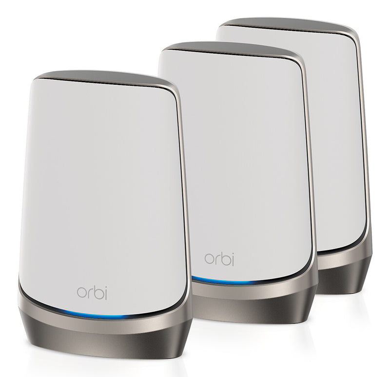 NETGEAR Orbi Quad-band RBKE963 AXE11000 WiFi 6E Mesh System Quad-band (2.4 GHz / 5 GHz-1 / 5 GHz-2 / 6 GHz) Wi-Fi 6 (802.11ax) Grey, White 16 Internal