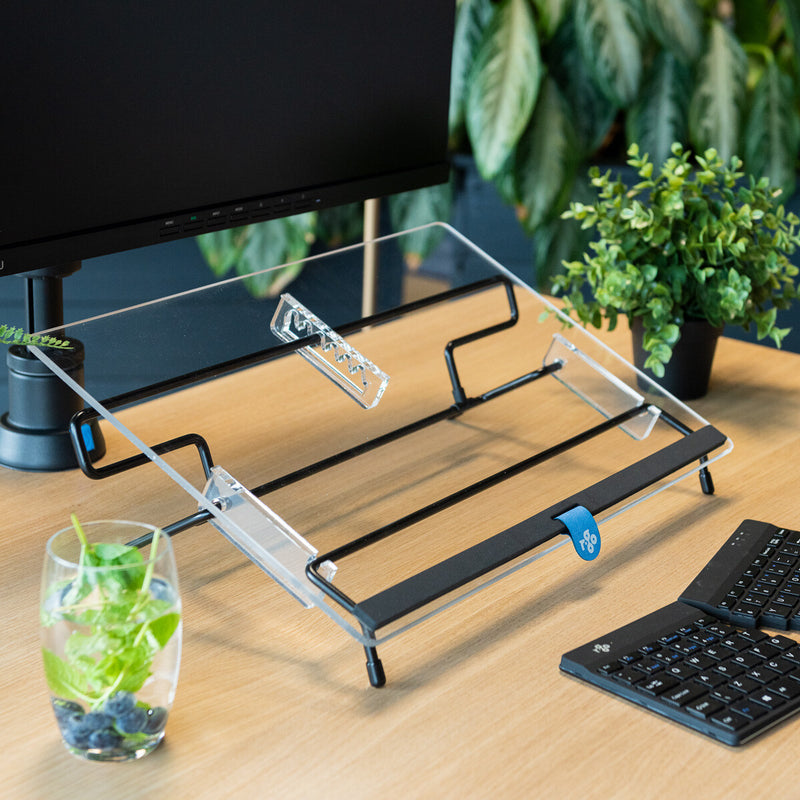 R-Go Tools Document holder R-Go Flex Read, ergonomic, with soft foam wrist rest, transparent acrylic