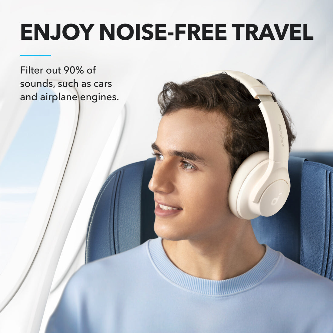 Soundcore Q20i Plus Hybrid Active Noise Cancelling Over-Ear Bluetooth Headphones - White - image 2