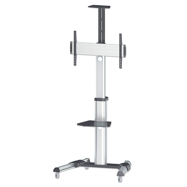 Manhattan Trolley Mount Stand for TV & Monitors, For screens 37" to 65", VESA compatibility: all between 200x200 to 600x400mm - check the dimensions of the four mounting holes on back of screen to ensure it fits, Max 50kg, Silver, LFD, Bracket, Lifetime W