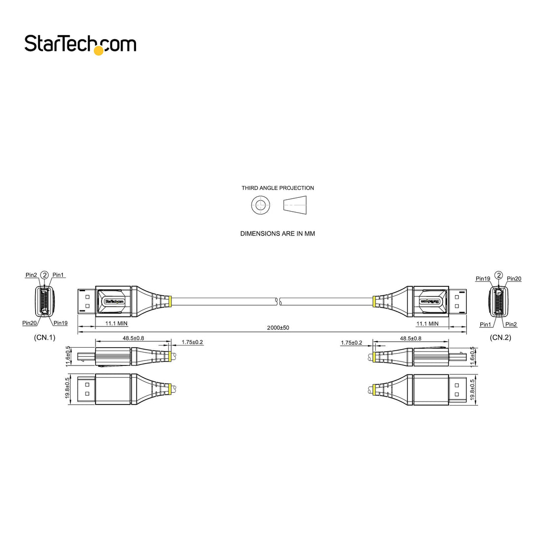 StarTech.com 6ft (2m) VESA Certified DisplayPort 1.4 Cable - 8K 60Hz HDR10 - Ultra HD 4K 120Hz Video - DP 1.4 - image 9