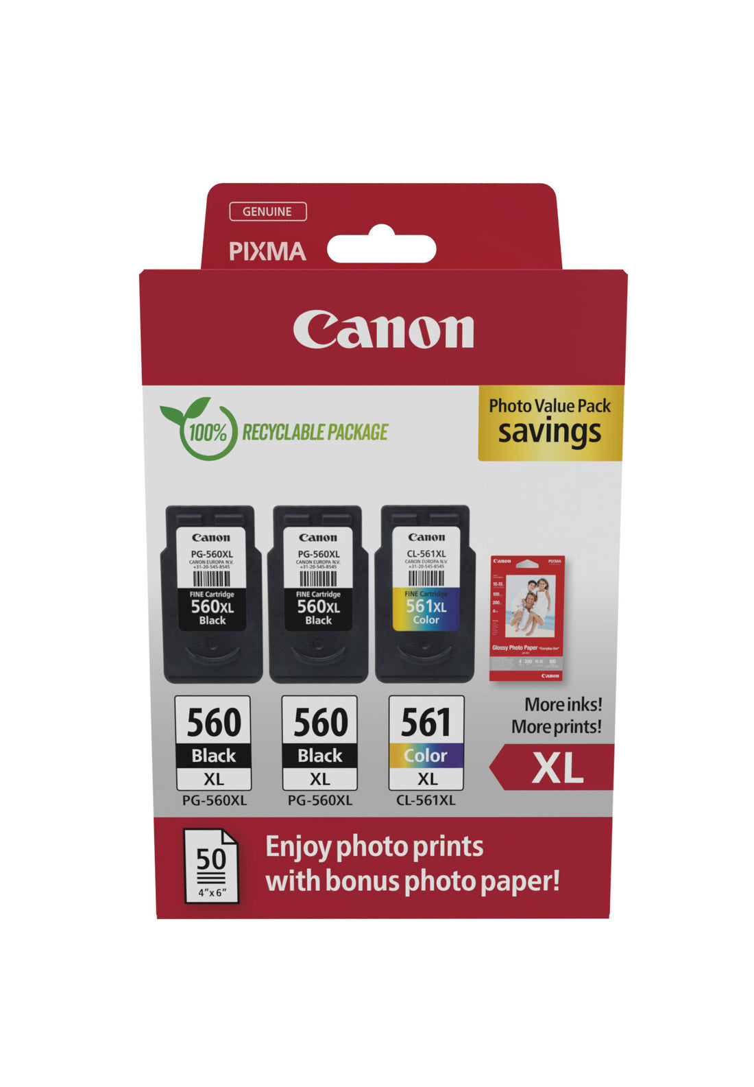 Canon 3712C012 ink cartridge 3 Original High (XL) Yield Black, Cyan, Magenta, Yellow